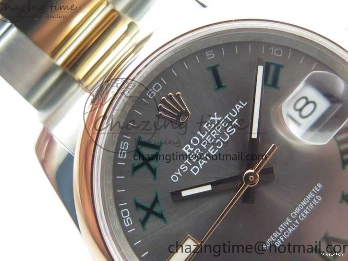 RG BP Best Dial Maker Edition 1:1 Gray Oyster on DateJust SS Roman Bracelet 126201 36 0224